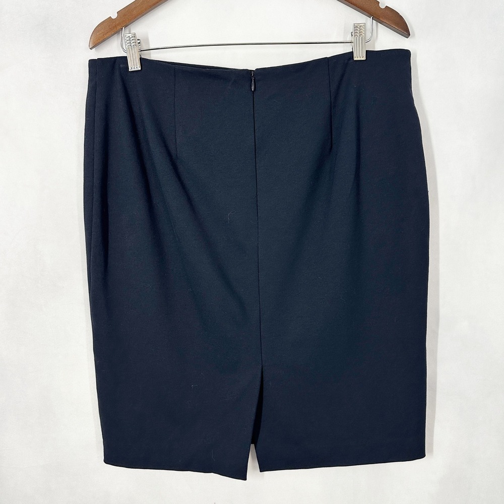 Ann Taylor Jewel Embellished Navy Blue Ponte Knit Pencil Skirt Women's Size 14 - Picture 4 of 10